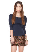 Navy Blue Peplum Top