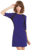 Cobalt Blue with Black Lace Trim at Sides Dress