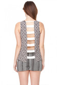 Abstract Printed Top with Cutouts
