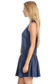 Casual Deep Blue Sleeveless Dress