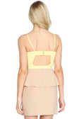Spaghetti Peplum Yellow Short Dress