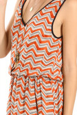 Orange & Grey Chevron High Low Dress