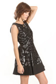 Black & Silver Brocade Leopard Print Dress