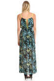 Black & Light Blue Floral Maxi Dress