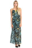 Black & Light Blue Floral Maxi Dress