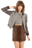 Uncommon Tweed Jacket with Leopard Print Sleeves