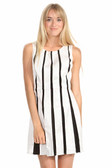 Sensuous U Neck Stripes Dress