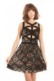 Velvet Geometric Print Dress