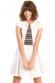 Tribal Pattern White Dress