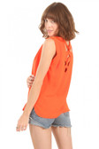 Shoulder-Pleated Orange Top