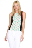 Black Sleeveless Patterned Top