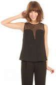 Dotted Black Mesh Top