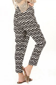 Black And White Chevron Printed Pants