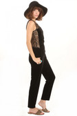Black Lace And Velvet Jumpsuit