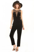 Black Lace And Velvet Jumpsuit