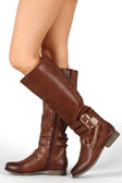Prima-12HI Strappy Buckle Riding Knee High Boot