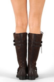 Soda Ahoy-S Buckle Lace Up Military Knee High Boot
