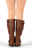 Stella-22 Buckle Zipper Riding Knee High Boot
