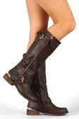Lug-35HI Buckle Zipper Riding Knee High Boot