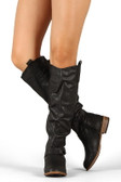 Bamboo Parksville-22 Buckle Round Toe Riding Knee High Boot