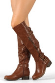 Zoey-6 Zipper Buckle Riding Knee High Boot