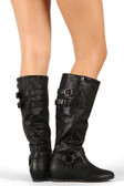 Wild Diva Lounge Candies-114 Buckle Riding Knee High Boot