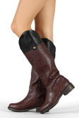 Qupid Relax-92X Crinkle Two Tone Riding Knee High Boot