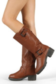 NB200-51 Buckle Round Toe Knee High Boot