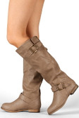 Wild Diva Lounge Tosca-74 Buckle Riding Knee High Boot