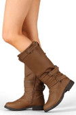 Bumper Gloria-16 Buckle Zipper Riding Knee High Boot