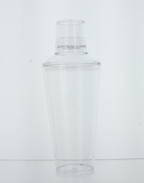 25 oz. Plastic Cocktail Shaker W/Jigger Cap Clear Bartender Party Drink Mixer