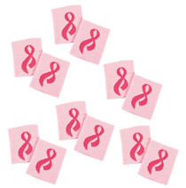 12 Breast Cancer Awareness Wrist Bands BCA Pink Ribbon Cotton Wristbands