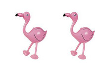 Lot of 2 28" Inflatable Pink Flamingo Luau Tropical Party Decor