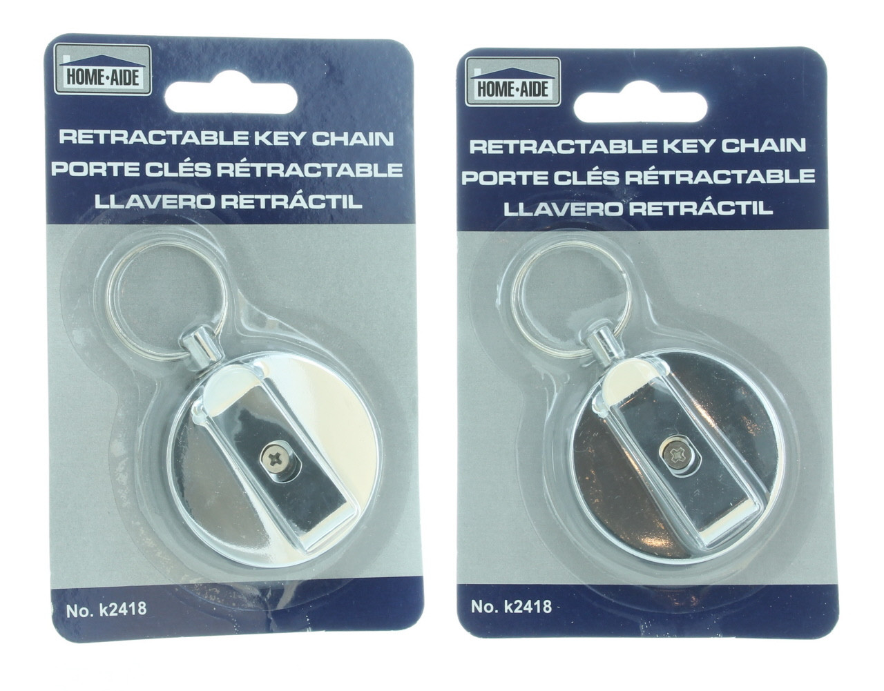 2 Heavy Duty Retractable Badge Holder Reel Metal ID Belt Clip Key Ring Name  Tag - 1 Super Party
