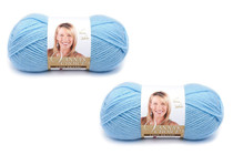2 Skeins Lion Brand Light Blue Yarn Craft Knitting Machine Washable VLB