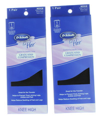 2 Pair Dr. Scholl's Graduated Compression Knee High Socks For Her Sz 5.5-7.5