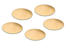 Lot of 5 Round Gold Cardboard Cake Boards 12" Lightweight Pastry Treat Trays