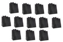 Black Tote Reusable Grocery Bags Non-Woven Lot of 10