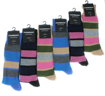 Everbright Striped Men's Dress Socks 6 Pairs Size 10-13