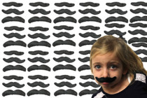 Lot of 72 Hairy Self-adhesive Mustaches Costume Disguise Stash Bash