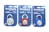 Wordlock 3 Letter Combination Lock Code Steel Standard Size Padlock Set of 3