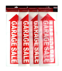 RPC Garage Sale Signs Double Sided Corrugated Plastic Lot of 4