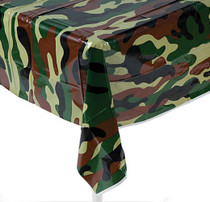 Camo Plastic Table Cover Military Army Hunting Party 54" x 108" Lot of 2