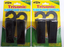 Lot of 4 Trisonic Black Rubber Wedge Doorstops With Door Hanger