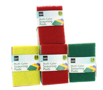 Lot of 96 Multi Color Scouring Pads All Purpose Cleaning  Scrubber #HA273