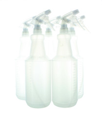 Lot of 5 Spray Bottles 32 oz. Trigger Sprayer Frosted Plastic With Ounces and ML