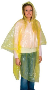 Yellow Hooded Rain Ponchos Lightweight Camping Outdoor Survival Lot of 8