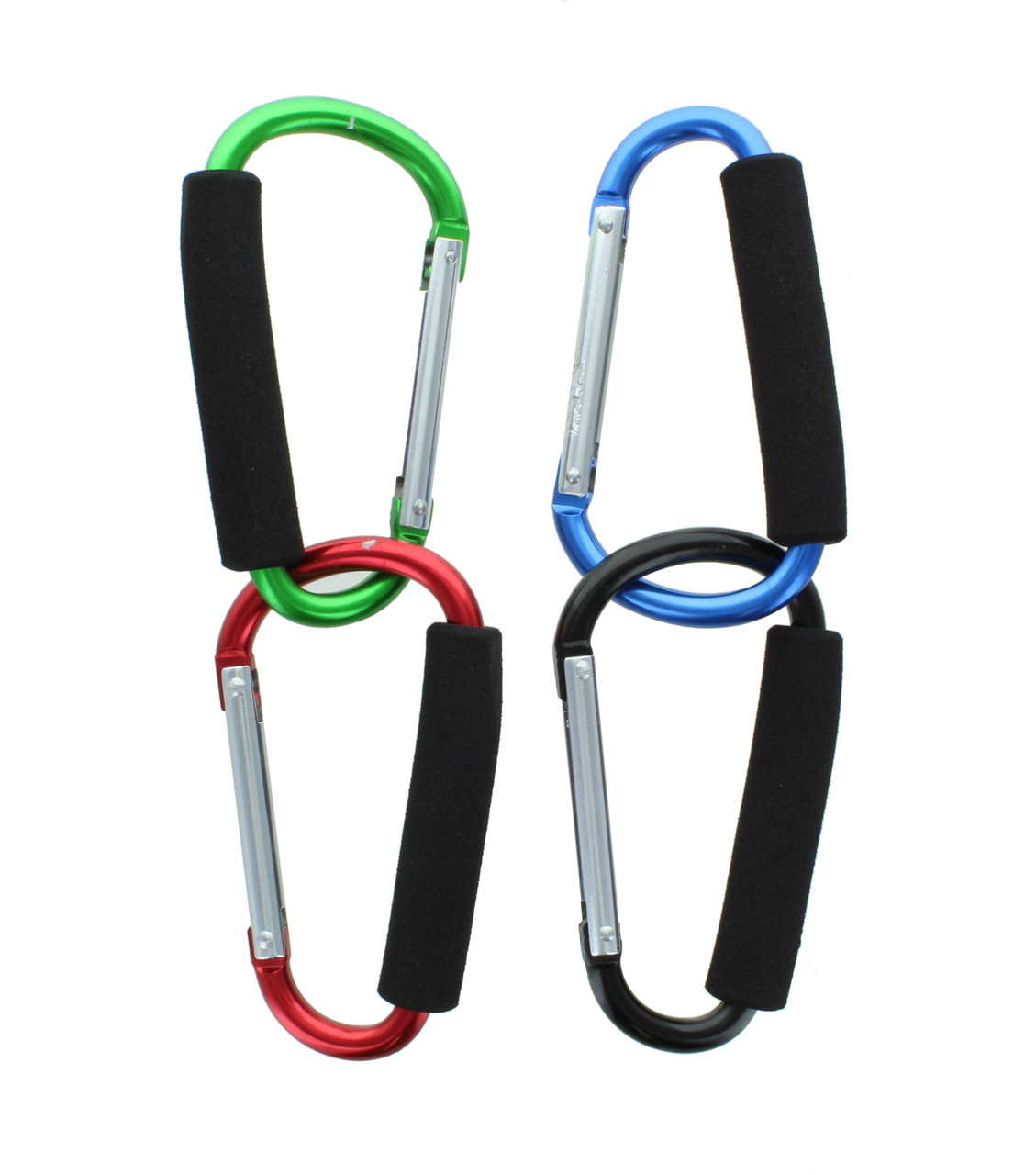 Lot of 4 Carrying Carabiners Jumbo Extra Large Spring Snap Hook Cushion  Grip - 1 Super Party