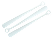 Lot of 3 Extra Long Shoe Horn 18" Arm White Plastic With Big Handle