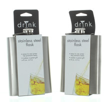Lot of 2 Stainless Steel 8oz. Flasks Travel Drink